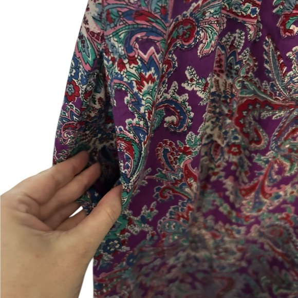 April Cornell purple paisley print sleeveless dress size medium - Picture 3 of 7